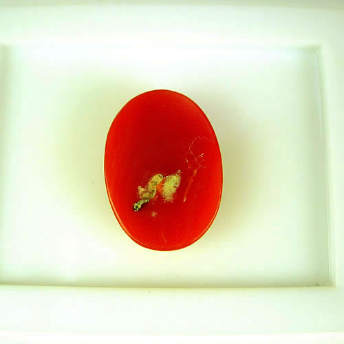 血赤珊瑚　16×12mm 小判　ジュエリールース bd493 画像