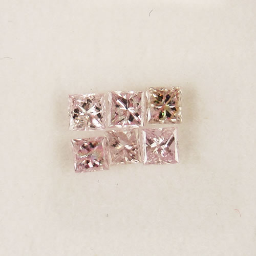 ダイヤ　0.50ct　ピンクカラー系プリンセス　　ジュエリールース bd744 画像