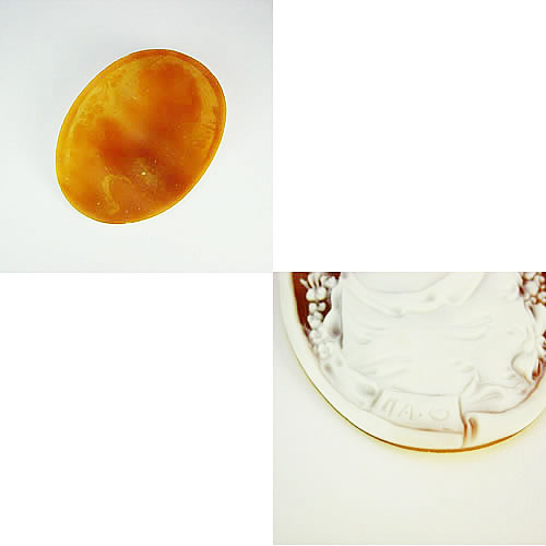 シェルカメオ 手彫り　60×45mm　ジュエリールース cd339 画像