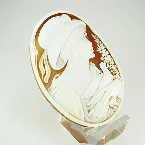 シェルカメオ 手彫り　65×49mm　ジュエリールース cd369 画像