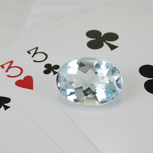 ブルートパーズ　13.61ct 　バフトップ　ジュエリールース cd739 画像
