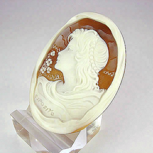 シェルカメオ 手彫り 　46×34mm　ジュエリールース cd781 画像