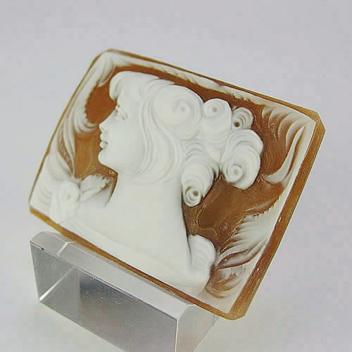 シェルカメオ　手彫り 30×40mm　ジュエリールース cd782 画像