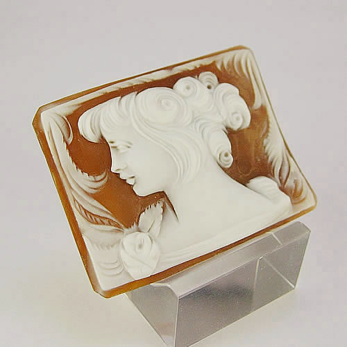 シェルカメオ　手彫り 30×40mm　ジュエリールース cd782 画像