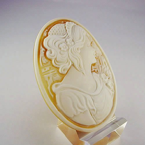 シェルカメオ 手彫り 59×44mm ジュエリールース cd783 画像