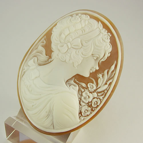 シェルカメオ 手彫り　55×41mm 　ジュエリールース cd784 画像
