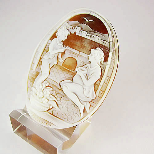 シェルカメオ 手彫り　50×38mm　ジュエリールース cd785 画像
