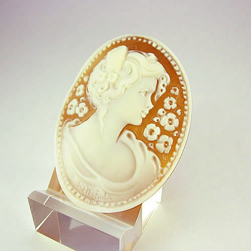 シェルカメオ  手彫り 　45×34mm 　ジュエリールース cd786 画像