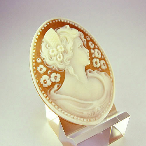 シェルカメオ  手彫り 　45×34mm 　ジュエリールース cd786 画像