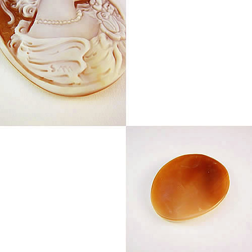 シェルカメオ 手彫り　40×30mm　ジュエリールース cd787 画像