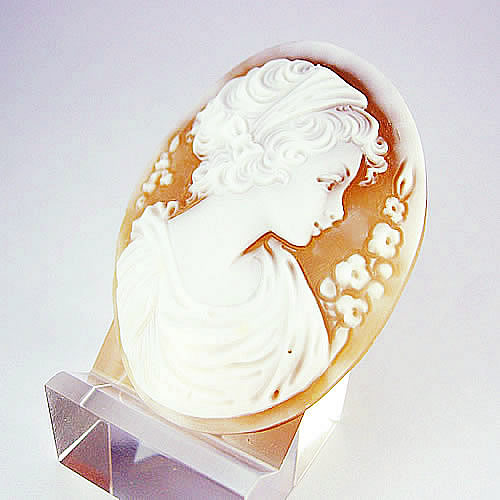 シェルカメオ 手彫り　45×34mm　ジュエリールース cd798 画像