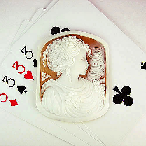 シェルカメオ 手彫り　55×44mm　ジュエリールース cd799 画像