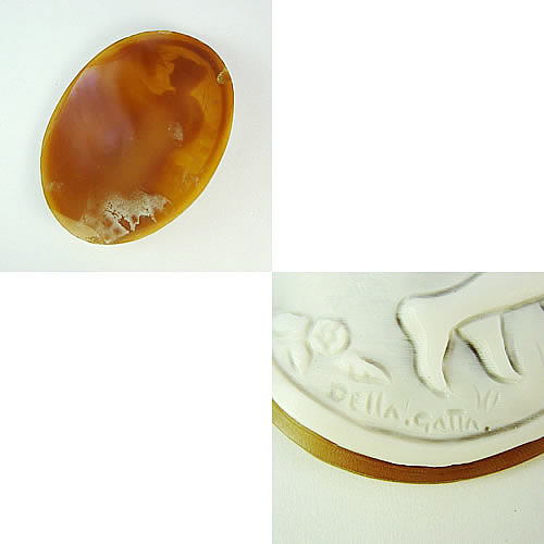 シェルカメオ 手彫り 　55×41mm　ジュエリールース cd800 画像