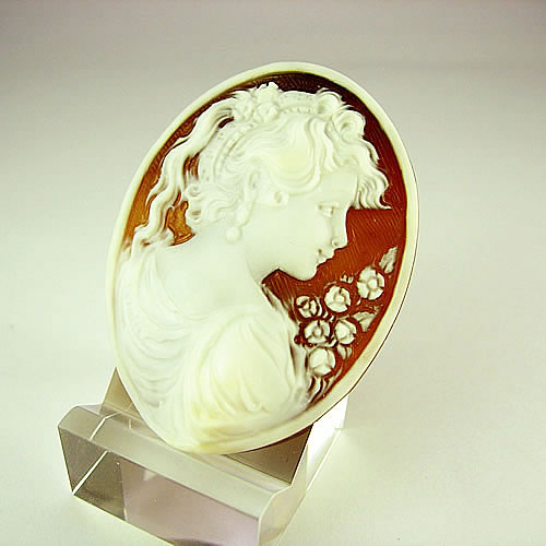 シェルカメオ 手彫り 45×34mm ジュエリールース cd801 画像