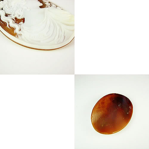 シェルカメオ 手彫り 45×34mm ジュエリールース cd801 画像