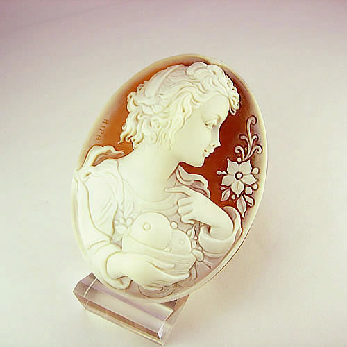シェルカメオ 手彫り 　65×48mm 　ジュエリールース cd803 画像
