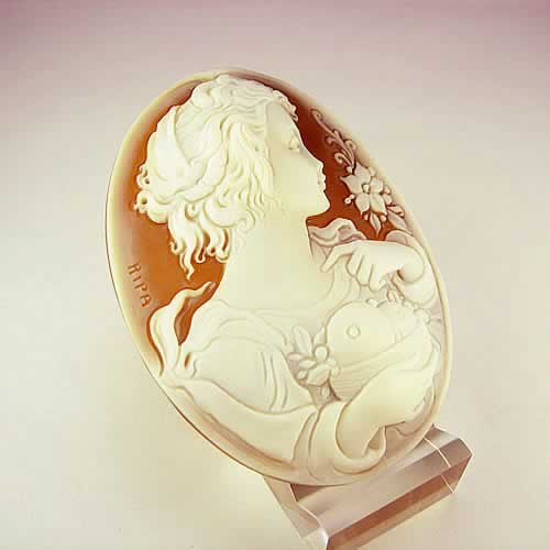 シェルカメオ 手彫り 　65×48mm 　ジュエリールース cd803 画像