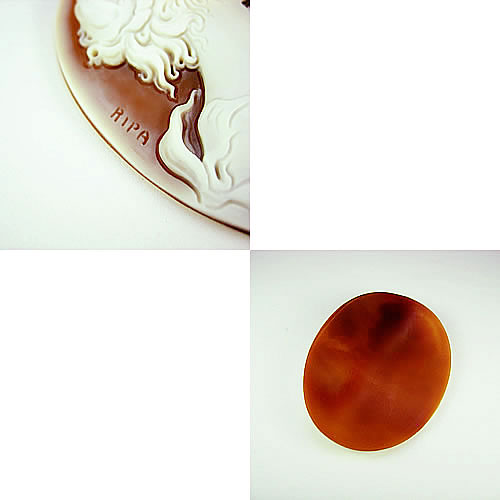 シェルカメオ 手彫り 　65×48mm 　ジュエリールース cd803 画像