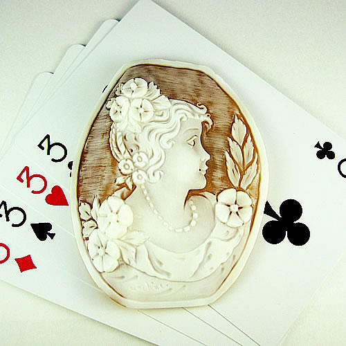 シェルカメオ 手彫り　 66×52mm 　ジュエリールース cd804 画像