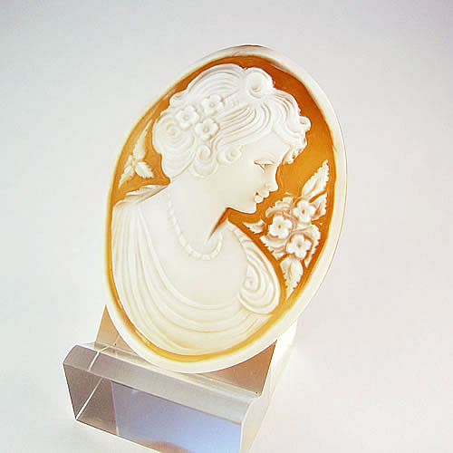 シェルカメオ 手彫り 45×34mm　ジュエリールース cd813 画像