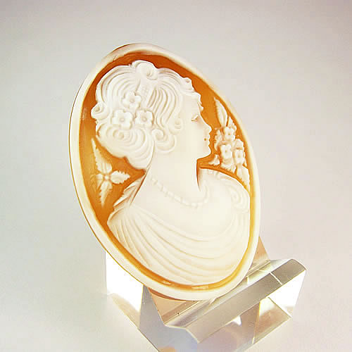 シェルカメオ 手彫り 45×34mm　ジュエリールース cd813 画像