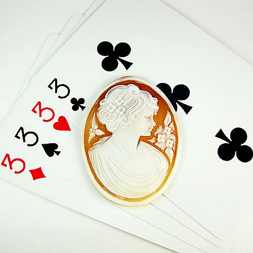 シェルカメオ 手彫り 45×34mm　ジュエリールース cd813 画像