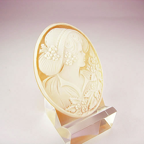 シェルカメオ 手彫り 45×35mm　ジュエリールース cd815 画像