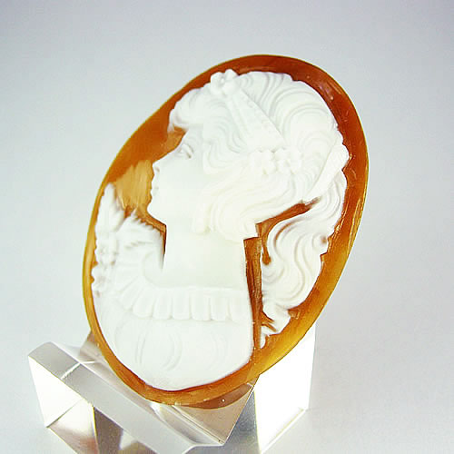 シェルカメオ 手彫り　 45×34mm　ジュエリールース cd817 画像