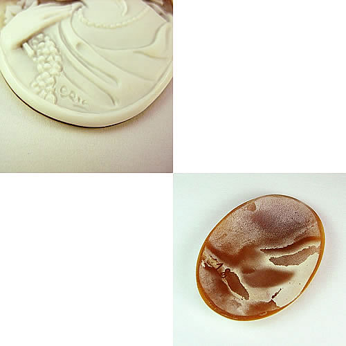 シェルカメオ　 手彫り 45×33mm 　ジュエリールース cd818 画像
