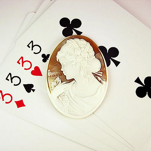 シェルカメオ　 手彫り 45×33mm 　ジュエリールース cd818 画像