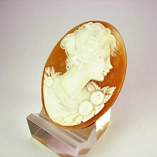 シェルカメオ 手彫り 　45×34mm　ジュエリールース cd819 画像