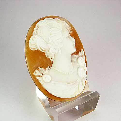 シェルカメオ 手彫り 　45×34mm　ジュエリールース cd819 画像