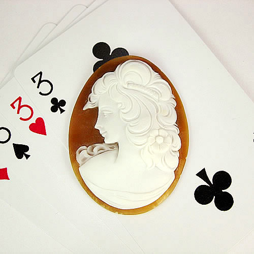 シェルカメオ 手彫り　50×38mm　ジュエリールース cd821 画像