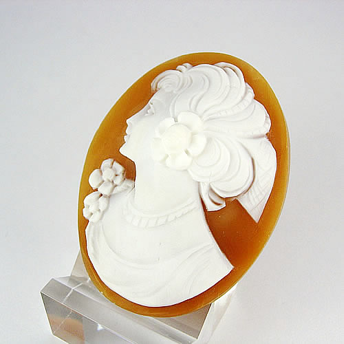 シェルカメオ 手彫り　 45×34mm　ジュエリールース cd822 画像