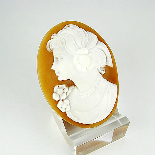 シェルカメオ 手彫り　 45×34mm　ジュエリールース cd822 画像