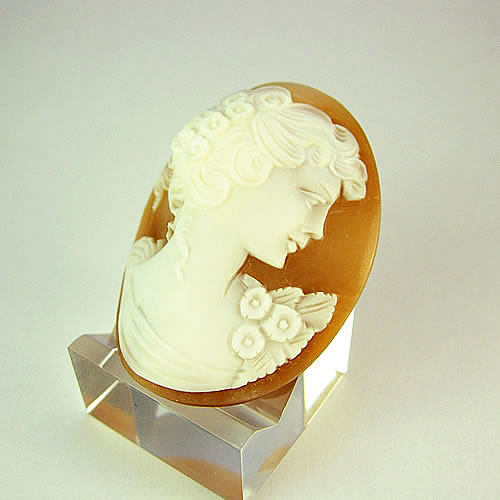 シェルカメオ 手彫り 40×30mm　ジュエリールース cd823 画像