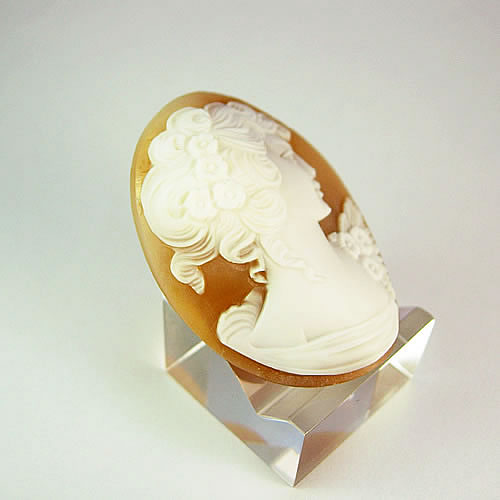 シェルカメオ 手彫り 40×30mm　ジュエリールース cd823 画像