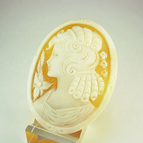 シェルカメオ 手彫り　 60×45mm　ジュエリールース cd824 画像