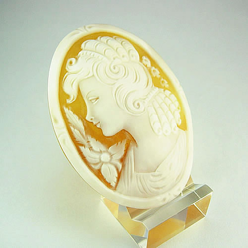 シェルカメオ 手彫り　 60×45mm　ジュエリールース cd824 画像