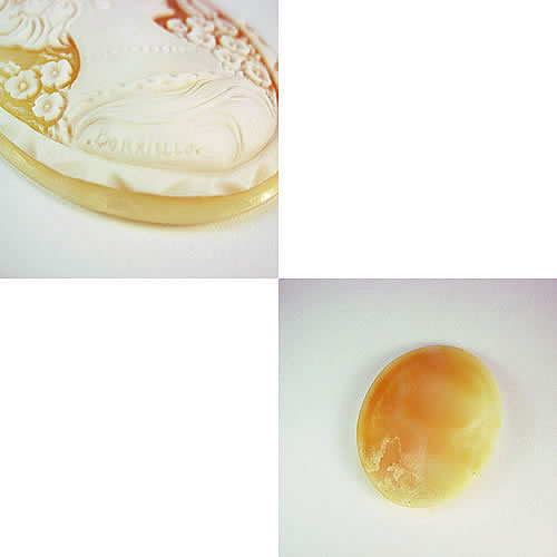 シェルカメオ 手彫り 　60×45mm　 ジュエリールース cd825 画像