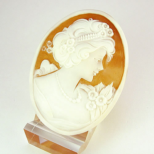 シェルカメオ 手彫り　 55×41mm　ジュエリールース cd826 画像