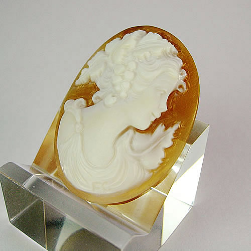 シェルカメオ 手彫り 30×23mm ジュエリールース cd829 画像