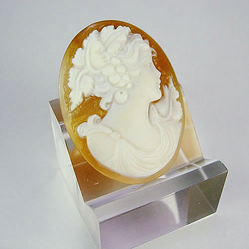 シェルカメオ 手彫り 30×23mm ジュエリールース cd829 画像
