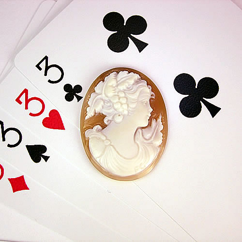 シェルカメオ 手彫り 30×23mm ジュエリールース cd829 画像