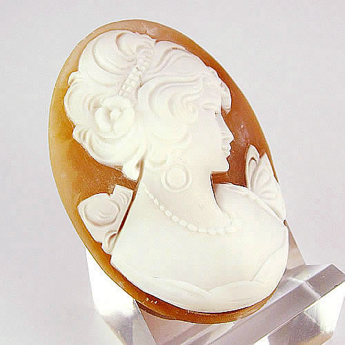 シェルカメオ 手彫り　40×30mm　ジュエリールース cd831 画像