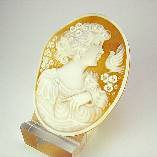 シェルカメオ 手彫り 　54×41mm　ジュエリールース cd833 画像