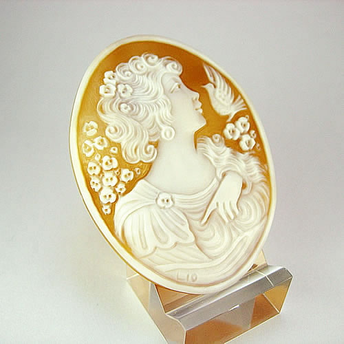シェルカメオ 手彫り 　54×41mm　ジュエリールース cd833 画像