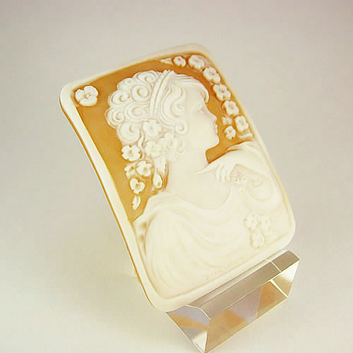 シェルカメオ 手彫り　 50×38mm 　ジュエリールース cd835 画像