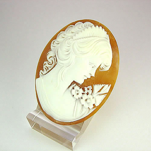 シェルカメオ 　手彫り 50×38mm　ジュエリールース cd837 画像