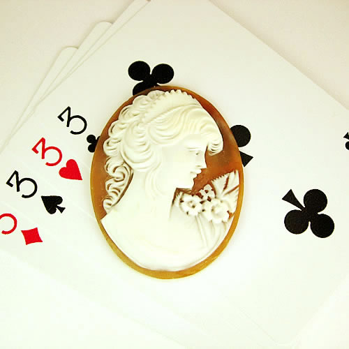シェルカメオ 　手彫り 50×38mm　ジュエリールース cd837 画像